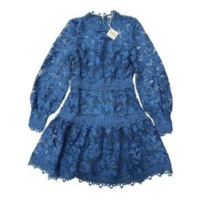 Haute Hippie Tessa Dark Blue Lace Dress Size 2